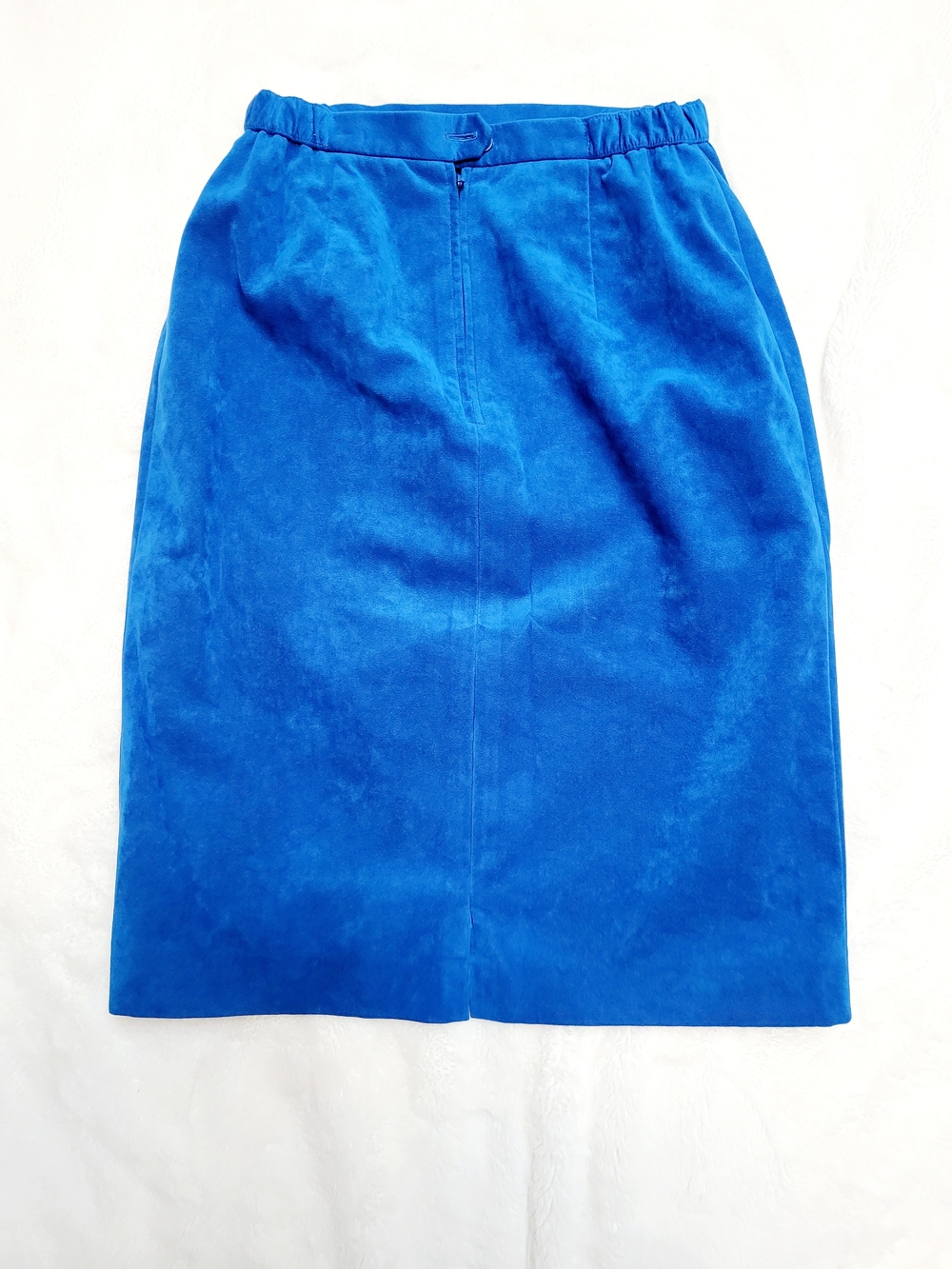 Vintage Women's Blue Suede Pencil Skirt